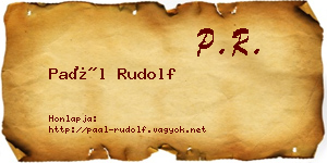 Paál Rudolf névjegykártya